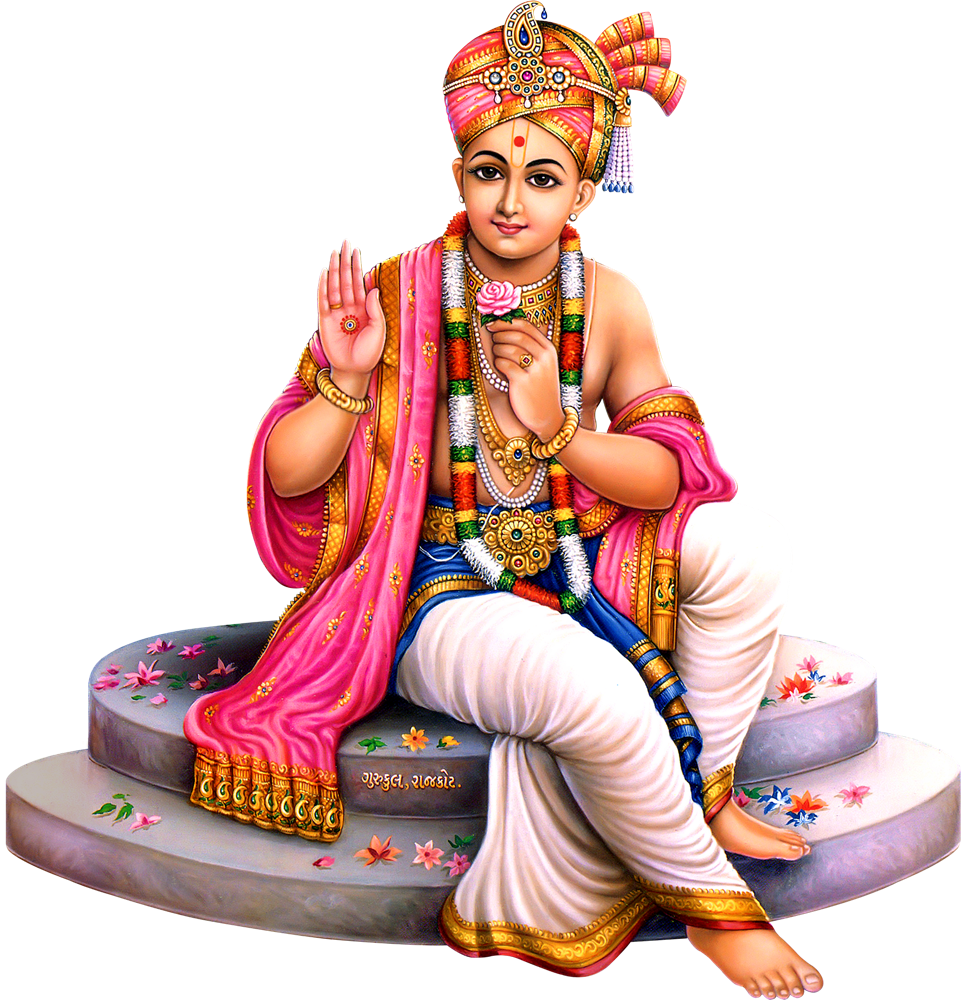 Young Sahajanand on steps